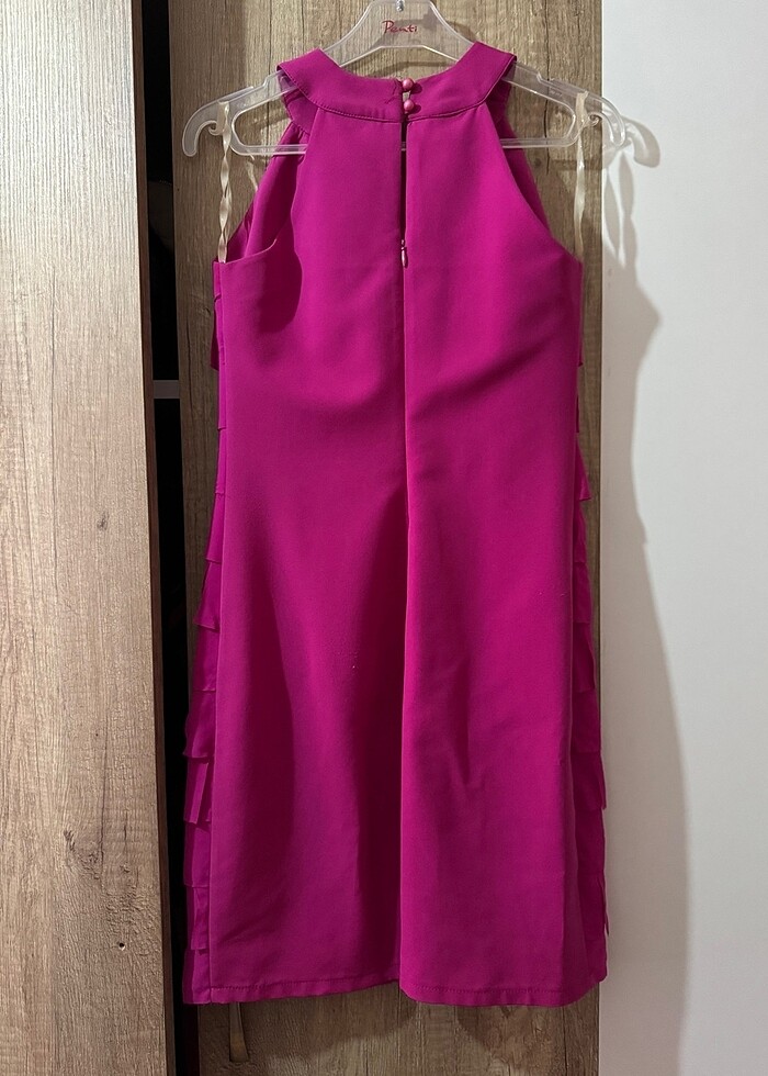 Fuşya abiye elbise - Görsel 2