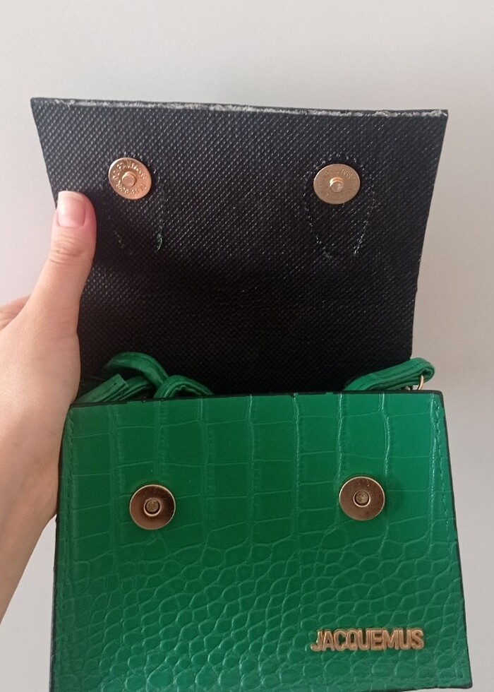 jacquemus klasik tek saplı yeşil çanta - Görsel 3