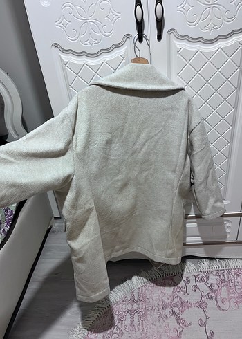 Zara Gri Kısa Düğmeli Kadın Kaban