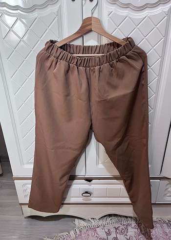 Bej Midi Kadın Kumaş Pantolon