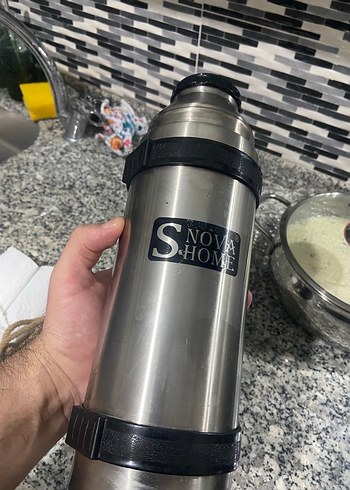 Gri Nove Çelik Termos Matara - Görsel 2