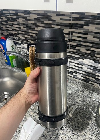 Gri Nove Çelik Termos Matara - Görsel 3