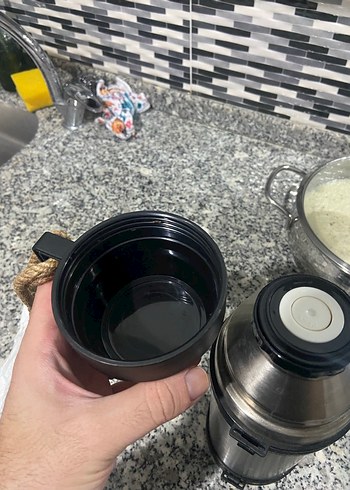 Gri Nove Çelik Termos Matara - Görsel 7