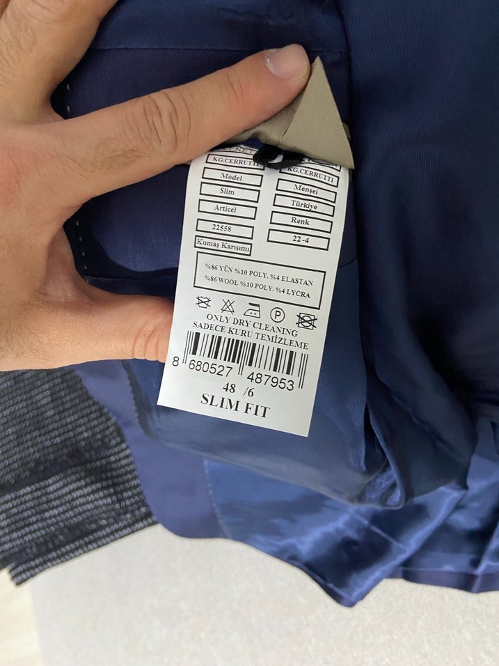 Mavi Erkek Düğmeli Takım Elbise Ceket - Görsel 4