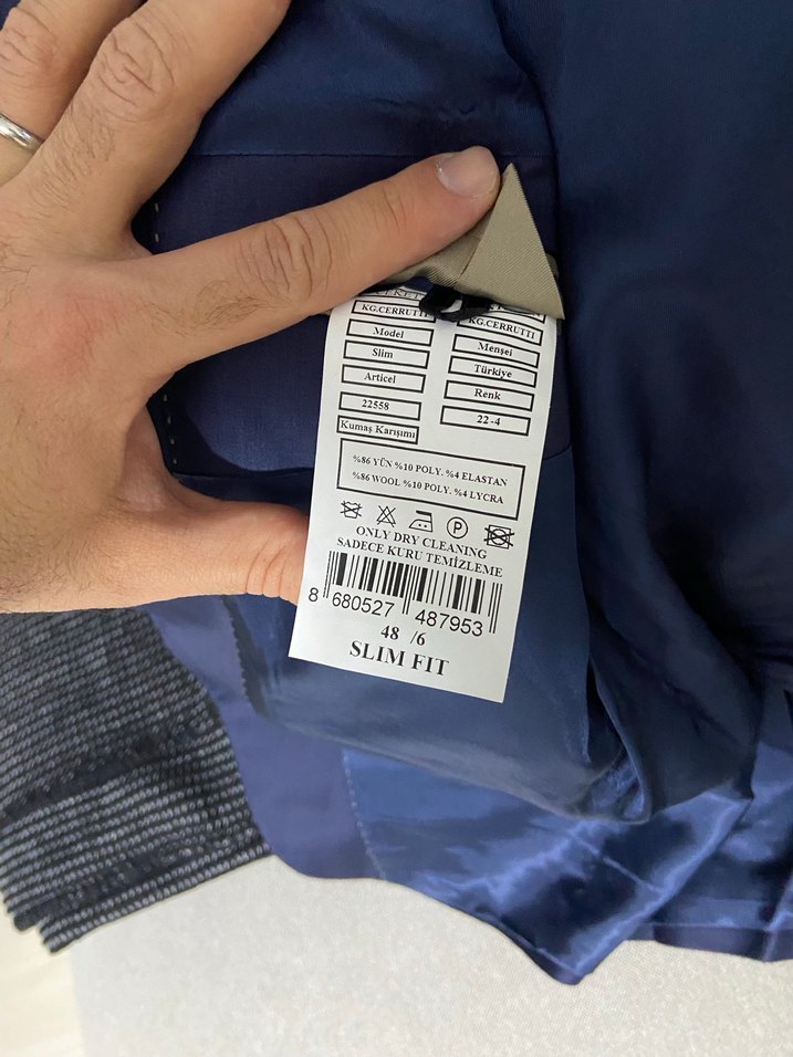 Mavi Erkek Düğmeli Takım Elbise Ceket - Görsel 3