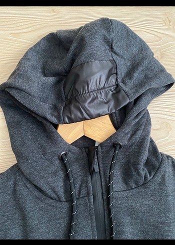 Gri Kapüşonlu Fermuarlı Erkek Sweatshirt - Görsel 4