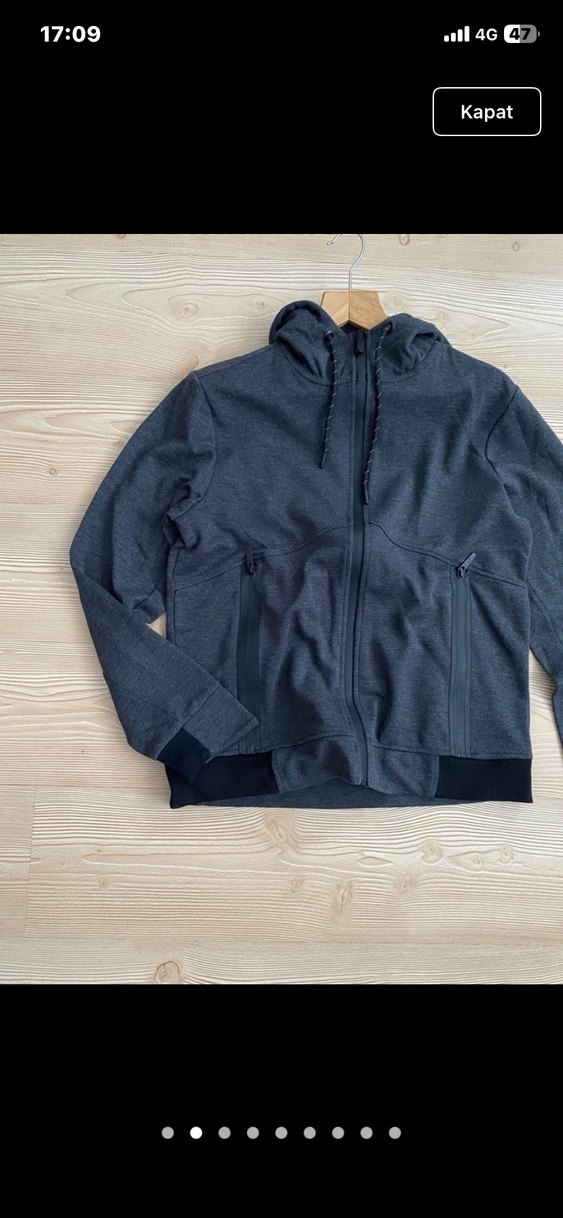 Gri Kapüşonlu Fermuarlı Erkek Sweatshirt - Görsel 2