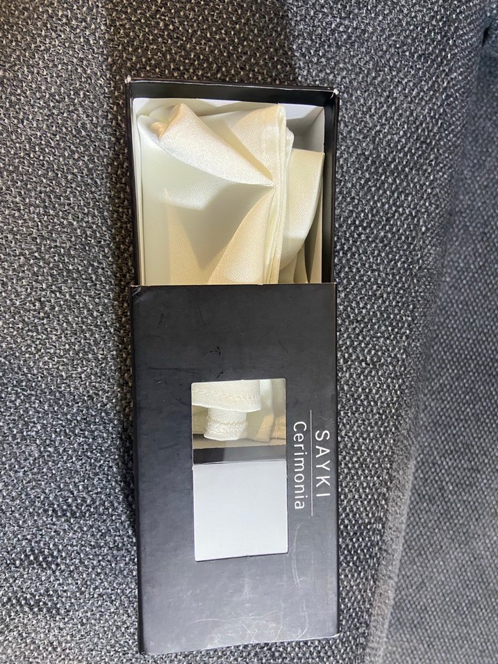 Hatemoplu Sayki Cerimonia Beyaz Erkek Papyon - Görsel 3