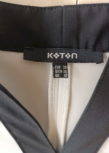 Koton V Yaka Kemerli Midi Ofis Elbisesi