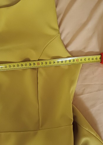 40 Beden sarı Renk Sarı Kolsuz Mini Elbise Pilili Etek
