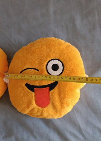 Beden Emoji Yüzlü Sarı Peluş Oyuncak 2li