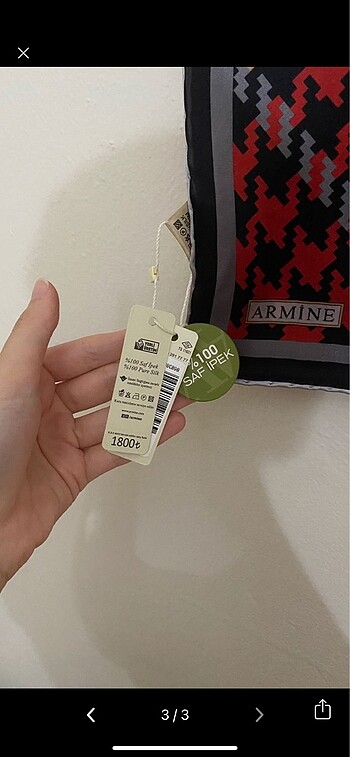  Beden Armine 0 Saf İpek Eşarp