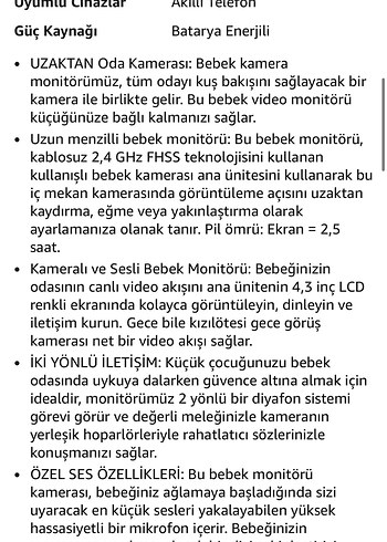 Motorola Bebek Monitörü 4.3" - Görsel 7