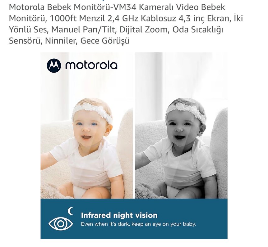 Motorola Bebek Monitörü 4.3" - Görsel 5