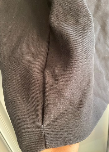 Düğmeli Siyah Kadın Kaban - Görsel 4