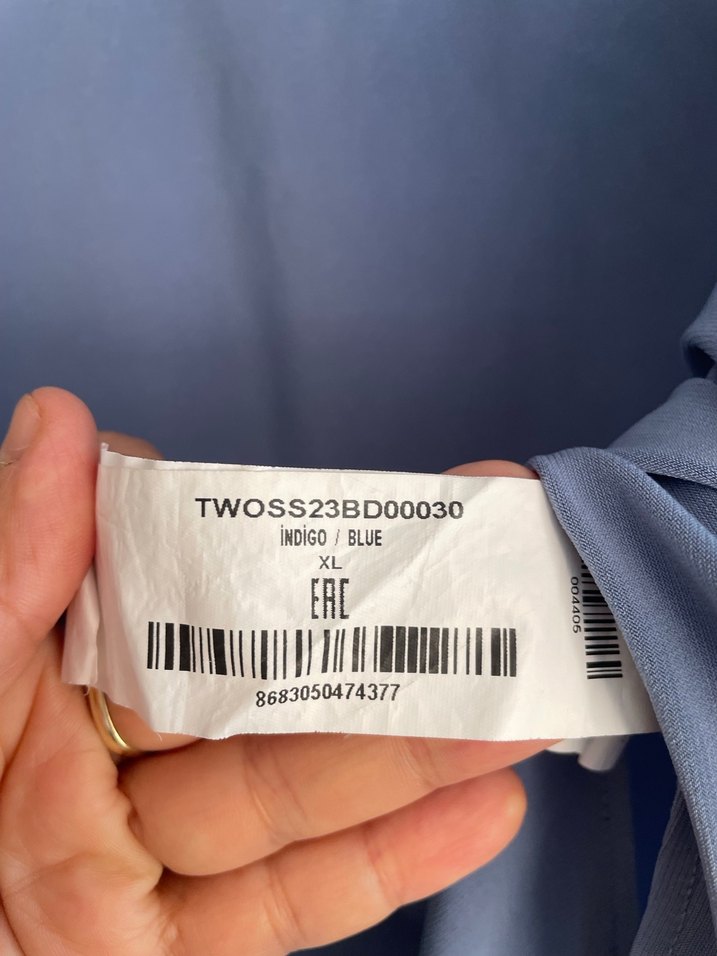 Gri V Yaka Uzun Kollu Kadın Bluz - Görsel 4