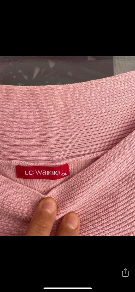 Pembe Düğmeli Kısa Kollu merserize - Görsel 4