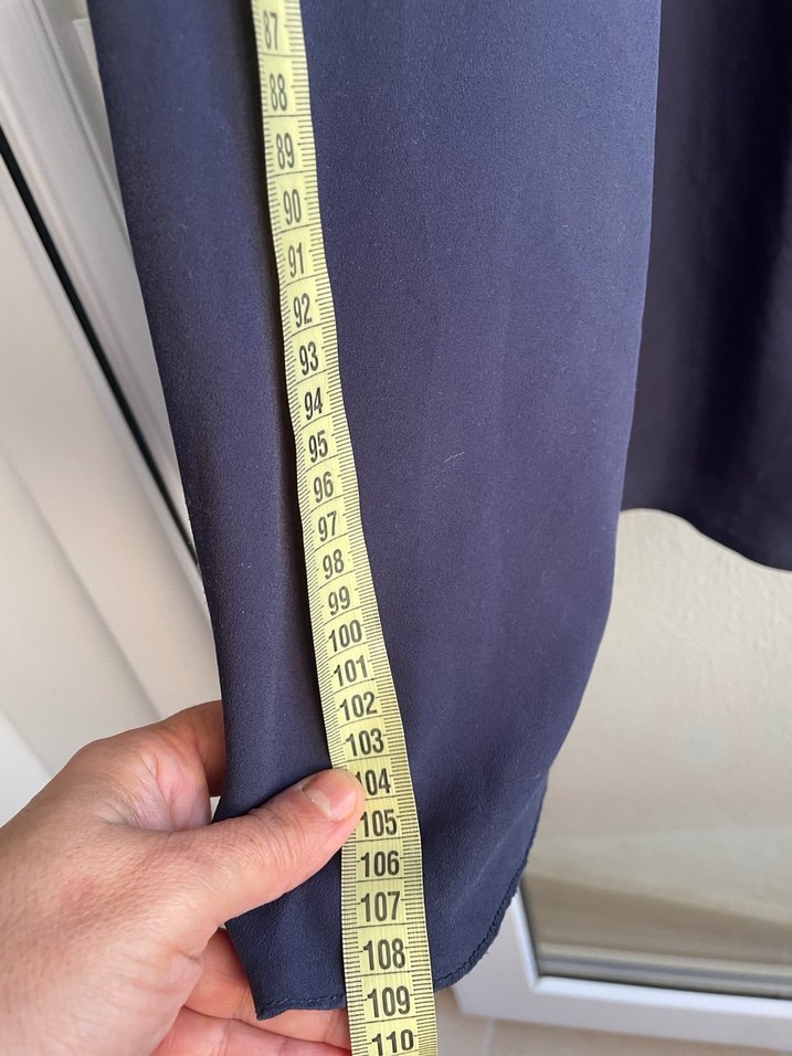 Dökümlü Uzun Lacivert Etek - Görsel 4