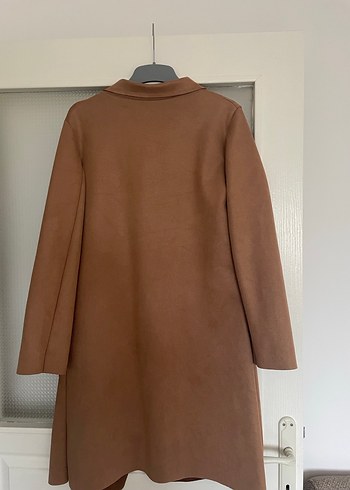 Bej Midi Süet Kadın Kaban - Görsel 4