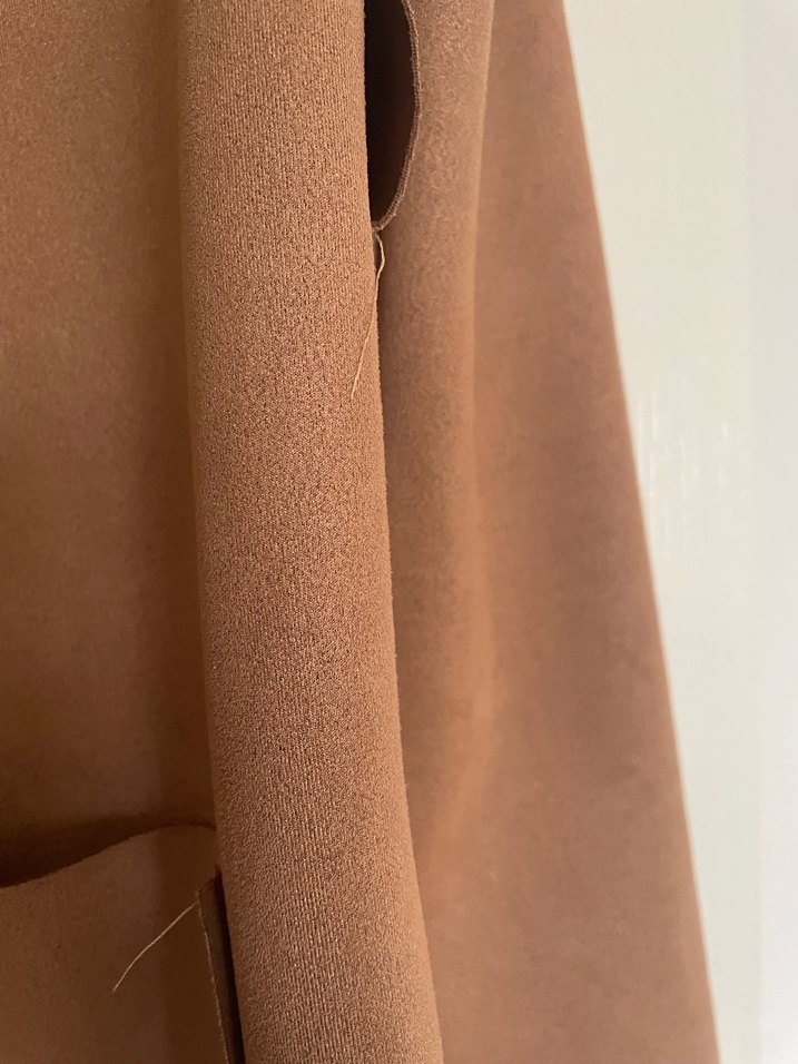 Bej Midi Süet Kadın Kaban - Görsel 5