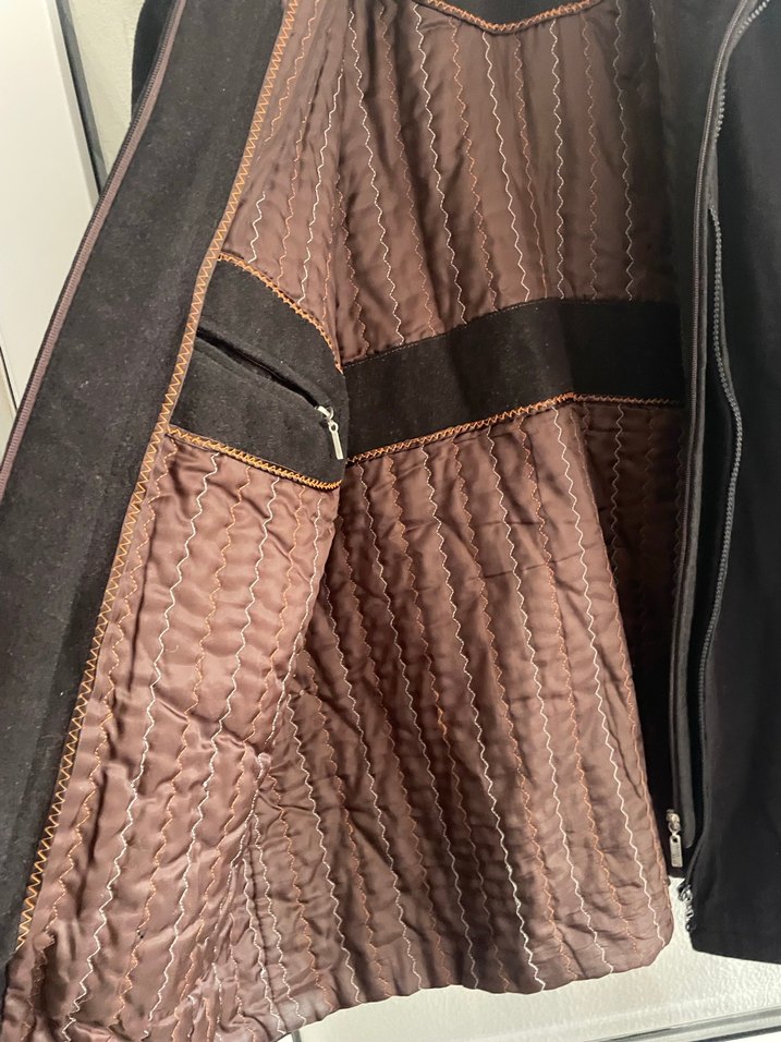 Erkek Kahverengi Midi Fermuarlı Ceket - Görsel 4