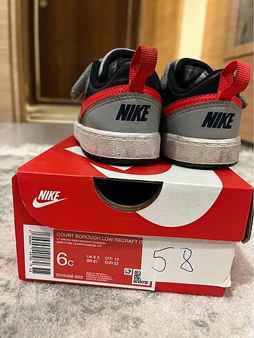 22 Beden Nike Court Borough Low Recraft çocuk ayakkabısı