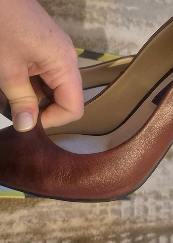 Derinet Bordo Deri Stiletto - Görsel 5