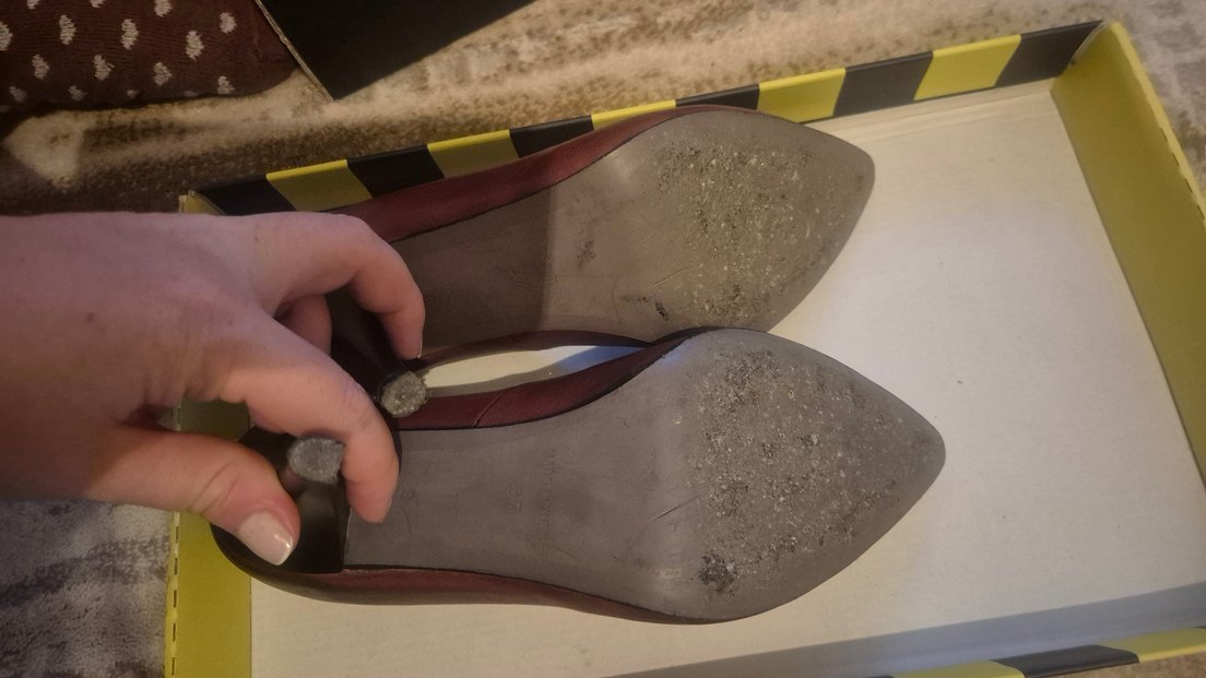 Derinet Bordo Deri Stiletto - Görsel 3