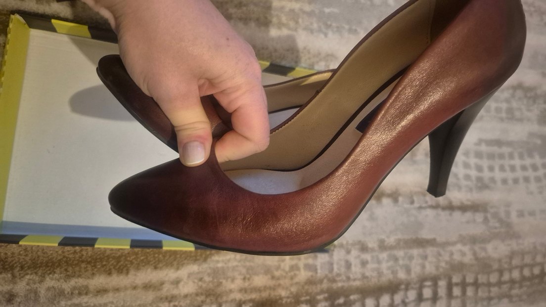 Derinet Bordo Deri Stiletto - Görsel 5