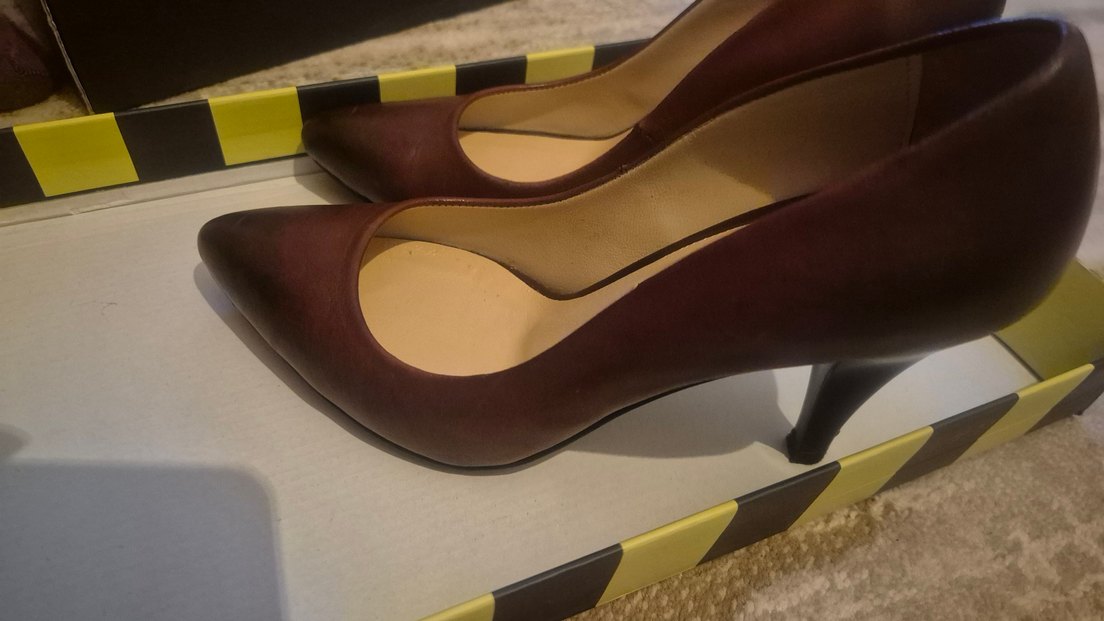 Derinet Bordo Deri Stiletto - Görsel 4