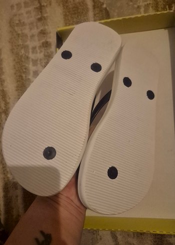 Mavi Mavi Çizgili Renkli Kadın Plaj Terlikleri