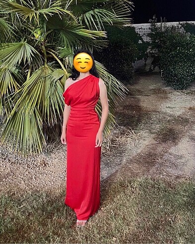 xs Beden kırmızı Renk Happy to Wear drapeli midi saten elbise