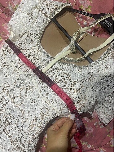 l Beden beyaz Renk Deep atelier beyaz elbise