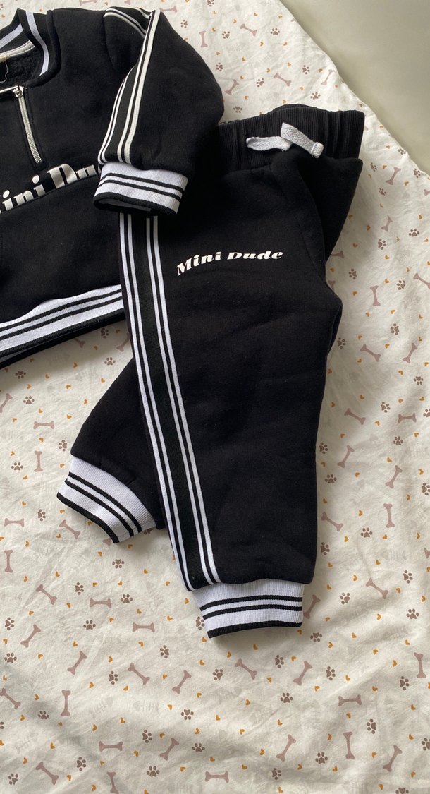 Çocuk Siyah Fermuarlı Eşofman Takımı - Görsel 2