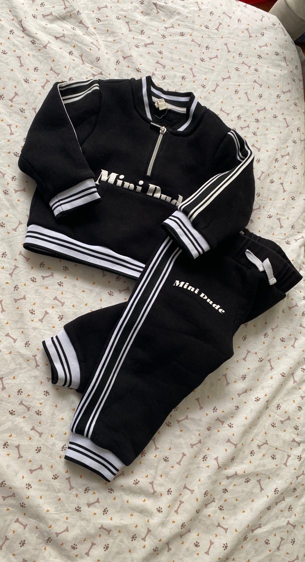 Çocuk Siyah Fermuarlı Eşofman Takımı - Görsel 3