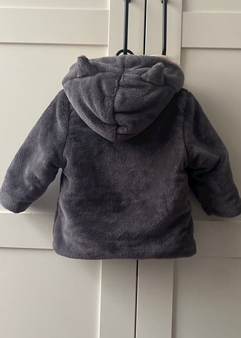 Gri Kürklü Kapüşonlu Çocuk Kabanı - Görsel 3