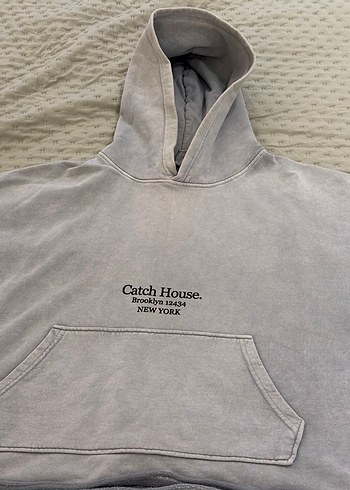 Acid wash crop oversize hoodie - Görsel 3