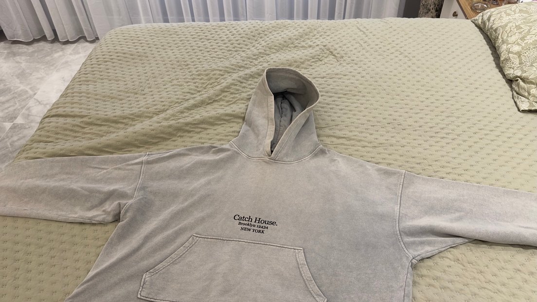 Acid wash crop oversize hoodie - Görsel 4