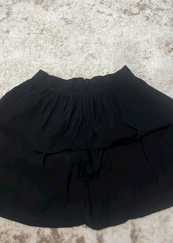 Siyah Fırfırlı mini Kadın Etek - Görsel 2