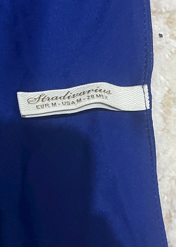 Mavi V Yakalı Midi Kadın Elbise - Görsel 2