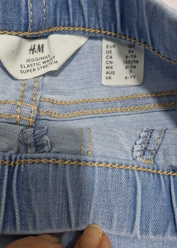 H&M kız çocuk 6/7 yaş beli lastikli dar streç Kot Pantolon - Görsel 3