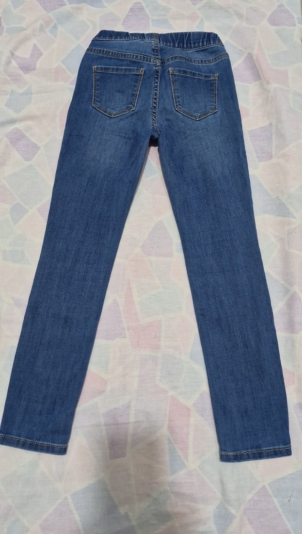 H&M kız çocuk 6/7 yaş beli lastikli dar streç Kot Pantolon - Görsel 2