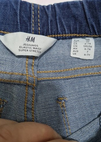 H&M kız çocuk, 6/7 yaş, beli lastikli dar streç Kot Pantolon - Görsel 3