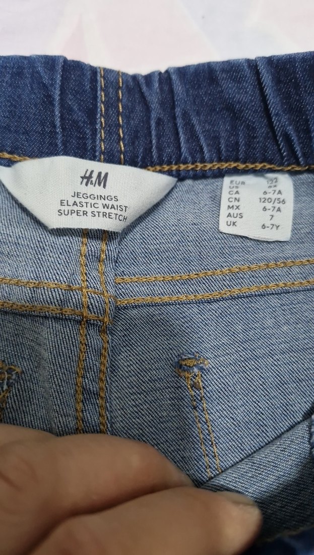 H&M kız çocuk, 6/7 yaş, beli lastikli dar streç Kot Pantolon - Görsel 3
