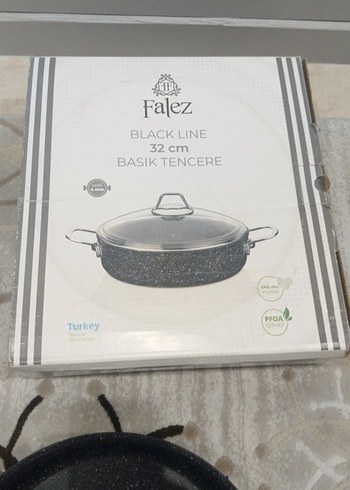 32 cm Siyah Tencere Cam Kapaklı - Görsel 3
