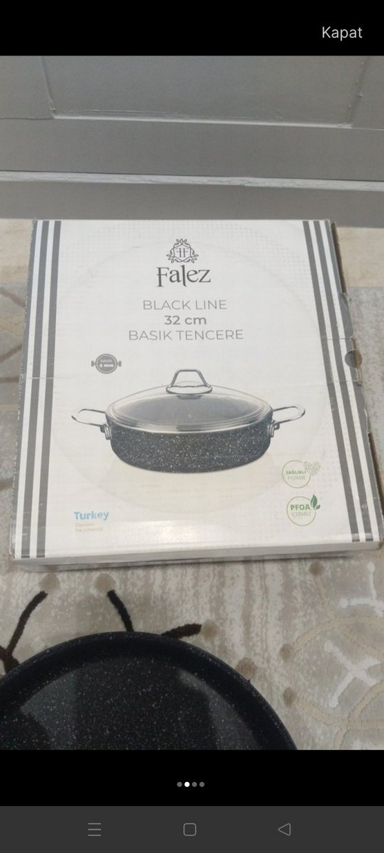 32 cm Siyah Tencere Cam Kapaklı - Görsel 3