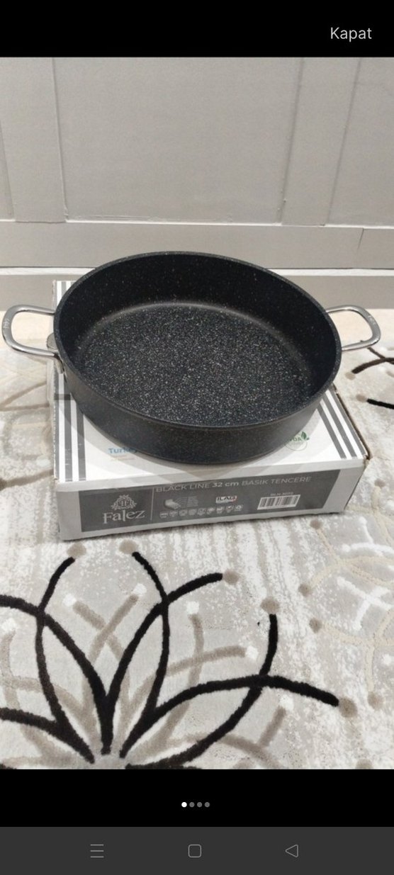 32 cm Siyah Tencere Cam Kapaklı - Görsel 2