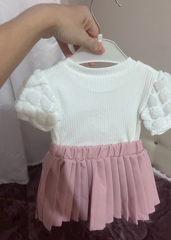 Pembe Pilili Kız Çocuk Elbisesi - Görsel 2