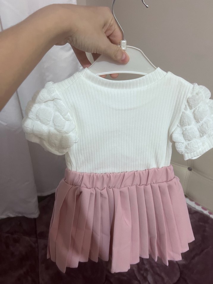 Pembe Pilili Kız Çocuk Elbisesi - Görsel 2