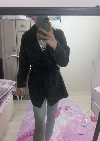 Gri Kemerli Midi Kadın Kaban - Görsel 2